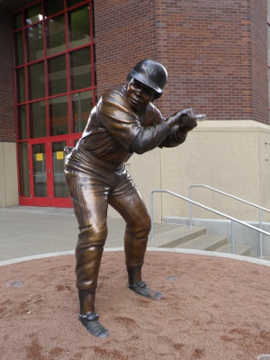 The Rod Carew bronze statue outside Target Field