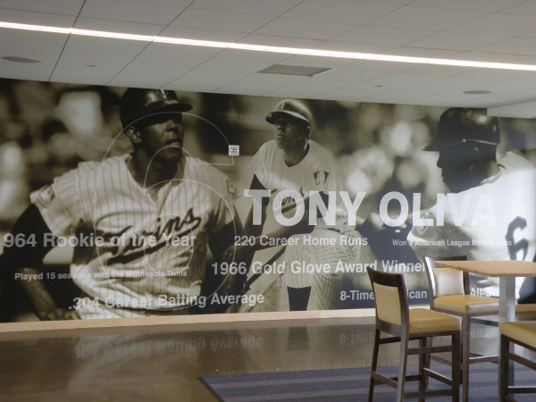 The Tony Oliva mural along one wall of the Legends Club