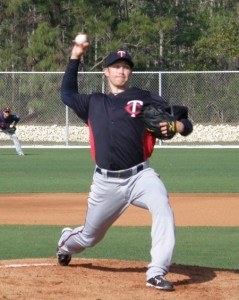 Scott Baker looked sharp, but didn't seem to be throwing at full velocity
