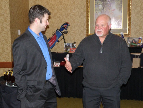 Kernels Manager Jake Mauer has a chat with Gardy before the event gets started