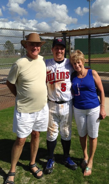 Weavers Win!! Weavers Win!! We scored 2 runs in the bottom of the 7th to win 4-3 and advance to the Red Division Championship! :D I am literally a happy camper posing in the photo after the game with my mom and dad. Woohoo!!!!  photo credit: Corey Sauer