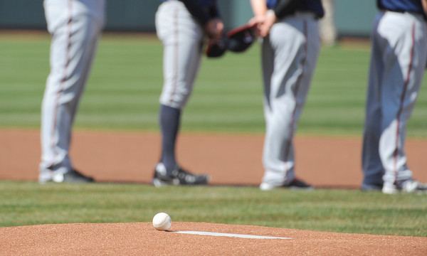 A ball sits on the mound as the Orioles honor the late Earl Weaver by not having a ceremonial first pitch on Opening Day at Camden Yards. (Kenneth K. Lam, Baltimore Sun / April 5, 2013)