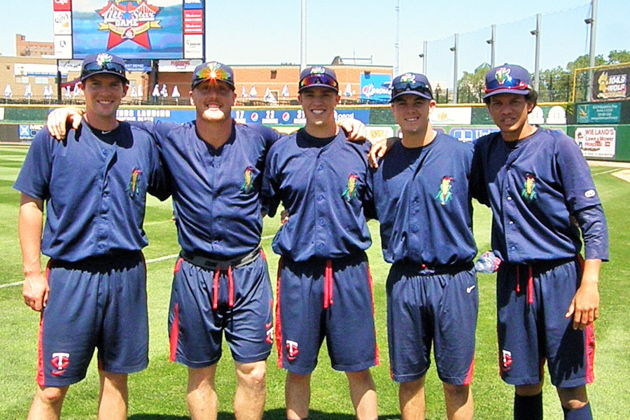 Kernels MWL All-Stars Jared Wilson, Cam Booser, Trevor Hildenberger, Trey Vavra and Felix Jorge (Photo: SD Buhr)