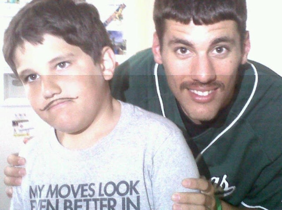 Lack Larson grew a mustache in high school and his brother Max got one, too. (Photo: courtesy Zack Larson)