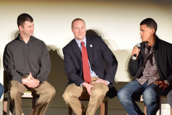 Jake Mauer, Brad Steil and Jose Berrios talk baseball at the Kernels Hot Stove Banquet