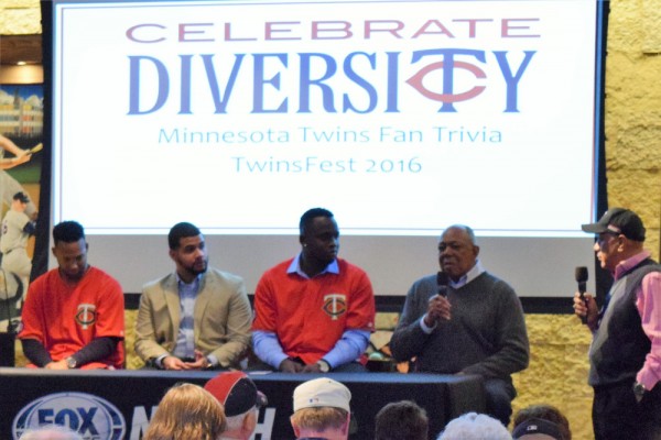 A "Celebrate Diversity" panel included Danny Santana, Miguel Sano and Tony Oliva.