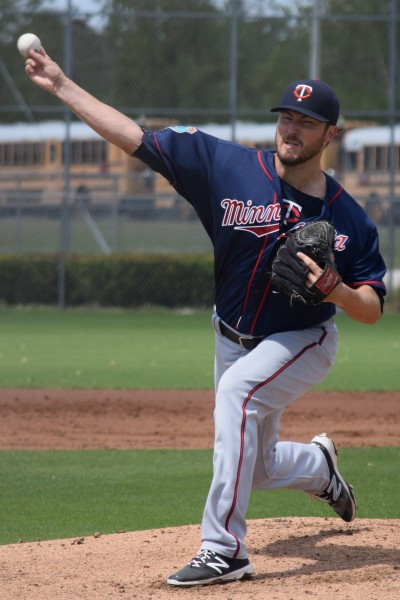 Phil Hughes getting some work in a minor league game