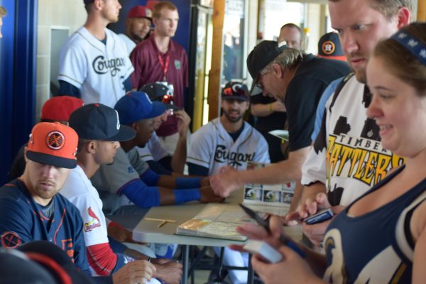 Before Tuesday's game, Players were available for autographs on the concourse.