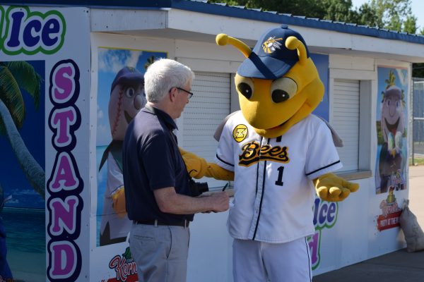 You think it's easy being a sports columnist? Just TRY to get a decent interview out of a mascot. 